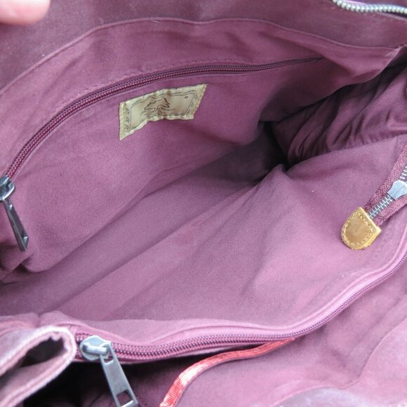 TSD Burgundy Stone Creek Tote Bag Premium Waxed Canvas & Leather Durable - Picture 10 of 14